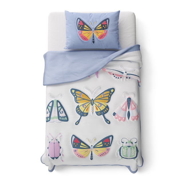 Mainstays Kids Textured Butterfly Comforter Set Twin 2 Piece
