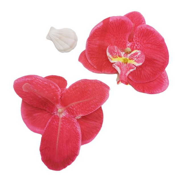 Redempat 50x Artificial Orchid Heads For Decorating Any Space Easy To Clean Faux Silk Flower Heads rose red 1Set