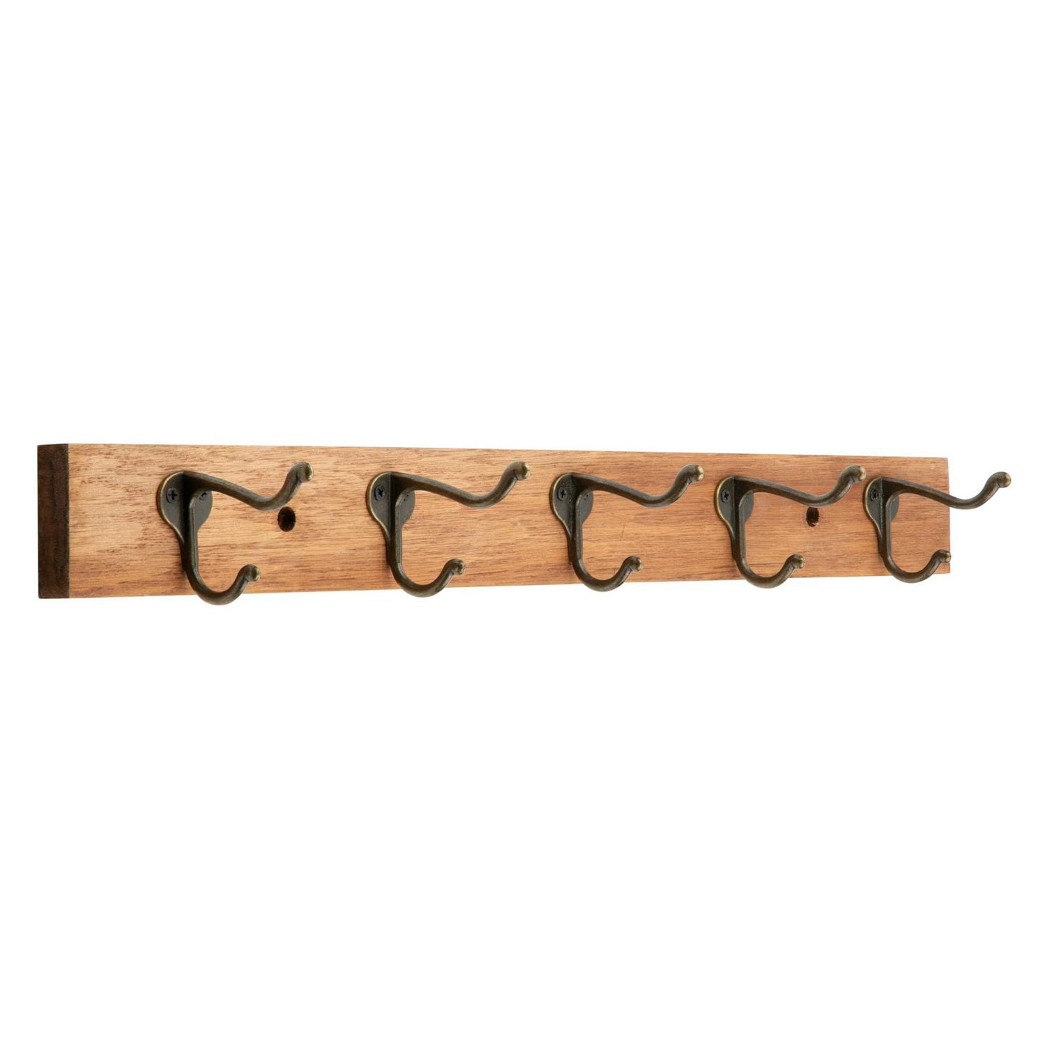 Era Farmhouse 5 Hook Wood Rail, Medium Stain