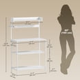 thumbnail image 3 of HOMCOM Kitchen Bakers Rack with Power Outlet, Coffee Bar, Distressed White, 3 of 10