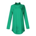 thumbnail image 4 of FAIWAD Women's Turtleneck Long Sleeve Tops Basic Layering Irregular U Hem Soft Underwear Tunic Tops, 4 of 4