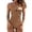 Khaki, variant on LUOGENLI 1Pc Swimsuit Women Athletic Long Torso Swimwear Suit Women V One Control Bathing Tummy Ruched Swimsuits Neck Swimwears Khaki Size L