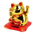 thumbnail image 3 of Waving Arm Fortune Cat Statue, Exquisite Gifting Bright  Luck Solar Powered Waving Cat Light Sensing Fun  For Office Chinese Character Champagne,Chinese Character Silver,Blessing, 3 of 8