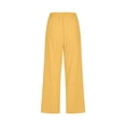 thumbnail image 5 of Timegard Womens Plus Size Pants Capris Cotton Linen Solid Color Casual Loose Cropped Trousers with Pockets, 5 of 5