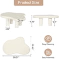 thumbnail image 2 of Tribesigns Table Basse Nuage avec 4 Pieds Solides, Blanc, 2 of 7