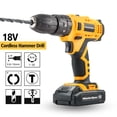 thumbnail image 2 of MasterSpec 92-Piece Power Tool Kit 18V Cordless Hammer Drill Screw Flap Bits Sockets Set, 2 of 13