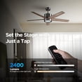 thumbnail image 4 of VAGIZM Ceiling Fan 52'' With Light: Modern Remote Control Fans Downrod Mounted - Quiet Reversible DC Motor - Light Memory Function for Patio Dining Room Outdoor Indoor, 4 of 8