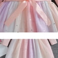 thumbnail image 4 of WUANDIXFA Robe Smockée pour Fille Robe Tutu pour Enfant Robe en Chiffon pour Petite Fille Automne et Printemps à Manches Longues Robe de Fête Rose, 5-6 Ans, 4 of 5