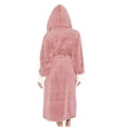 thumbnail image 3 of Hot ! TIMIFIS Women Hooded Plush Soft Robe Warm Fleece Bathrobe Warm Fleece Winter Robe, Long Soft Plush Cozy Spa, Resort & Hotel Bathrobe Bathrobe pring/Summer, 3 of 5