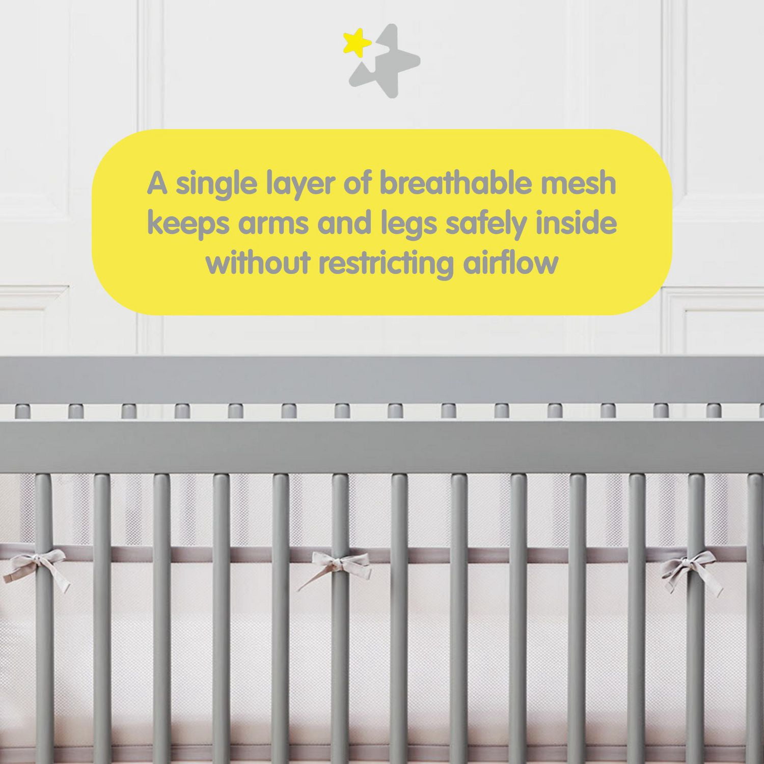 BreathableBaby Doublure en maille respirante pour berceaux pleine grandeur, maille classique de 3 mm