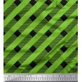 thumbnail image 1 of Soimoi Green Rayon Fabric Diagonal Stripe Print Sewing Fabric Yard 42 Inch Wide, 1 of 5
