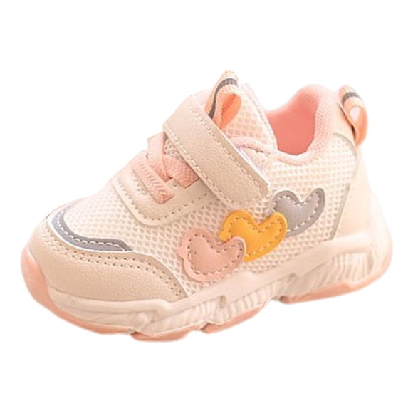 Splozh Toddler Girl Shoes Toddler Sneakers Children's Sports Mesh Shoes Unisex Cartoon Heart Decoration for Kids Pink,12-18 Months