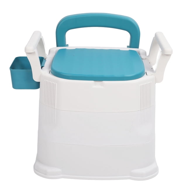 Table de Chevet Toilette, Table de Chevet Rembourrée Douce Bleue Antidérapante pour Personnes Âgées