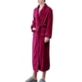 thumbnail image 2 of Women'S Double Pocket Flannel Bathrobe Soft And Warm Double Faced Velvet Bathrobe Pajamas And Home Wear Bathrobe Robe, 2 of 6