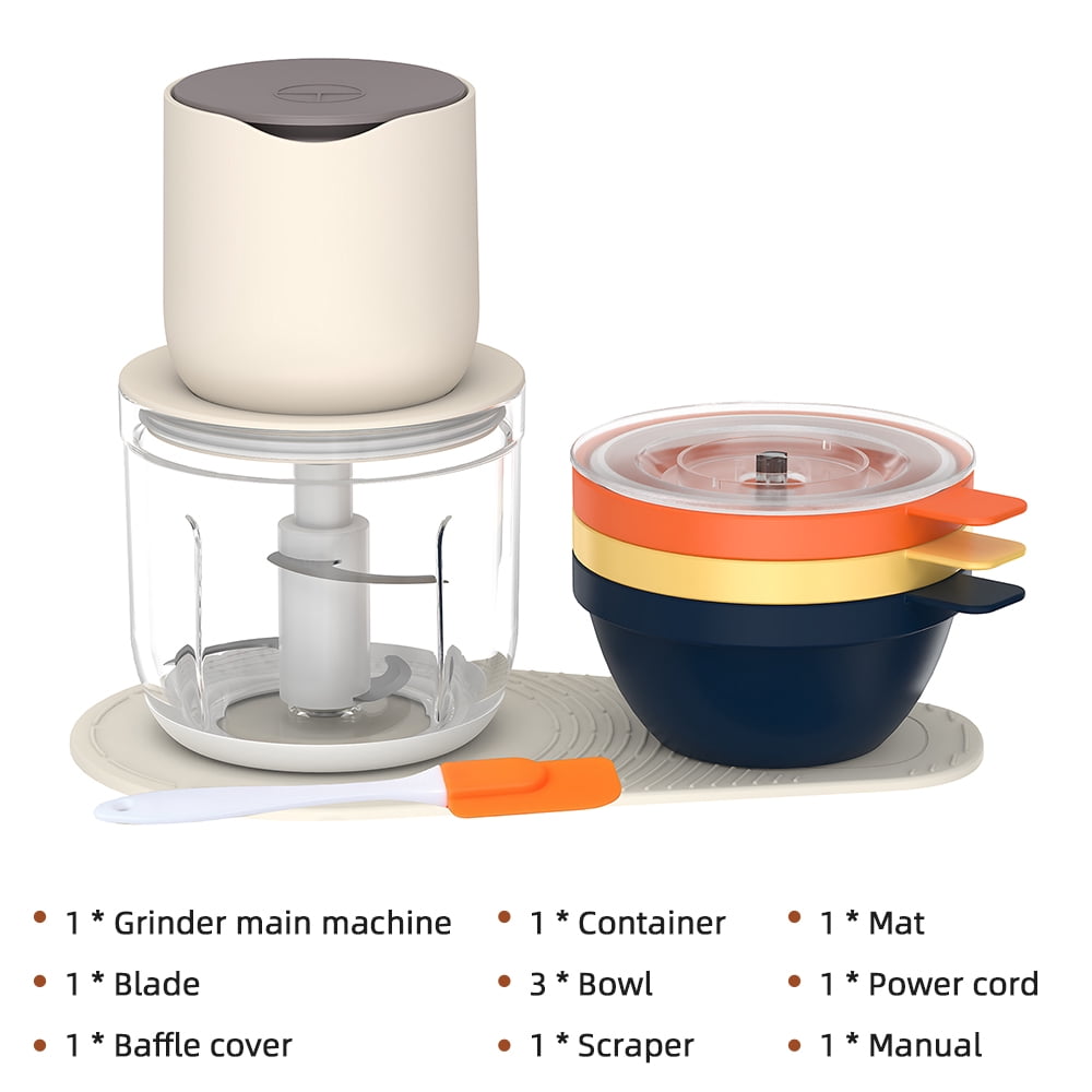 Electric cooking machine,600ml Container Mat 3x240ml Container 150w Mat Meat 1500mah Meat Scraper And Silicone Mat Puree Processor Meat Processor Mat And With 3x240ml Processor Mat 150w 1500mah