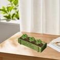 thumbnail image 4 of Zenithome Vintage Floral Wood Planter Box, Rectangular Succulent Pot with Storage Organizer for Home Office Decor, Windowsill Shelves Plant Container, 4 of 7