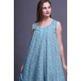 thumbnail image 3 of Bimba Chemises de Nuit en Coton Bleu Clair3 à Pois Papillon et Imprimées pour Femmes, Robe Sans Manches, Tenue de Nuit, Robe Maxi, Petit, 3 of 6
