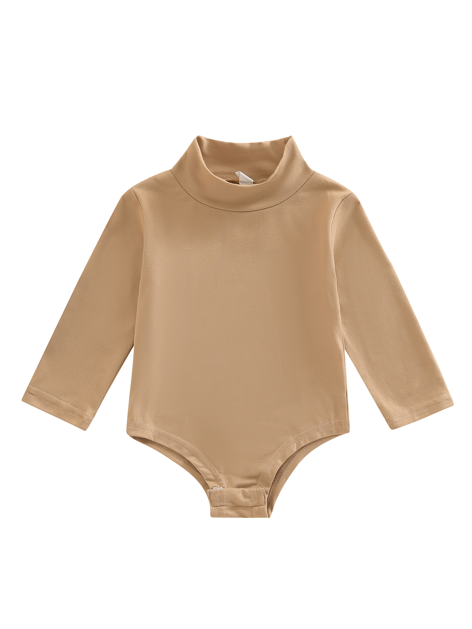 FOCUSNORM Barboteuse de Printemps pour Bébé Couleur Unie Manches Longues Col Roulé Combinaison Extensible pour Garçons Filles