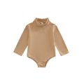 thumbnail image 1 of FOCUSNORM Barboteuse de Printemps pour Bébé Couleur Unie Manches Longues Col Roulé Combinaison Extensible pour Garçons Filles, 1 of 9