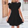 thumbnail image 5 of Robe d'Été pour Femmes Aguichant Mode Femmes Été Col Rond Robe Poupée Couleur Unie Robe Plissée Sans Manches Hauts Aguichant pour Femmes Été Aguichant Robe d'Été pour Femmes Hauts d'Été pour Femmes Aguichant, 5 of 5