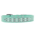 thumbnail image 1 of Two Row Pearl And Clear Crystal Size 12 Aqua Dog Collar, 1 of 1