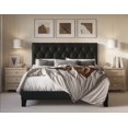 thumbnail image 1 of HMD Daisy Queen Upholstered Platform Bed, PU Black, 1 of 5