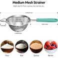 thumbnail image 2 of U-Taste Passoire à Mailles Fines Moyennes : Tamis Alimentaire de Cuisine en Acier Inoxydable 18/8 de 4,73 Po à 30 Mailles avec Poignée en Silicone Rivetée Robuste, Passoire Métallique Profonde Portative Robuste pour Riz, Quinoa (Aqua Sky), 2 of 9