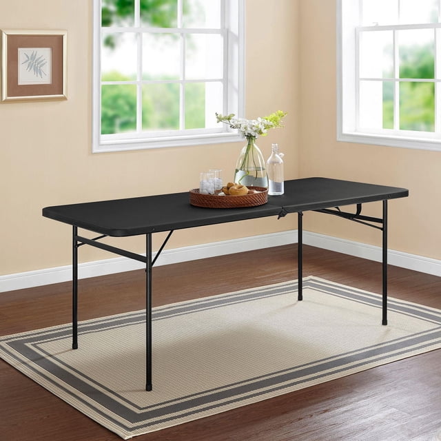 Mainstays 6 Foot Folding Table, Black