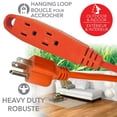 thumbnail image 3 of Elink - Rallonge Électrique d'Extérieur à 3 Prises, Longueur de 15 Pieds, Orange, 3 of 3