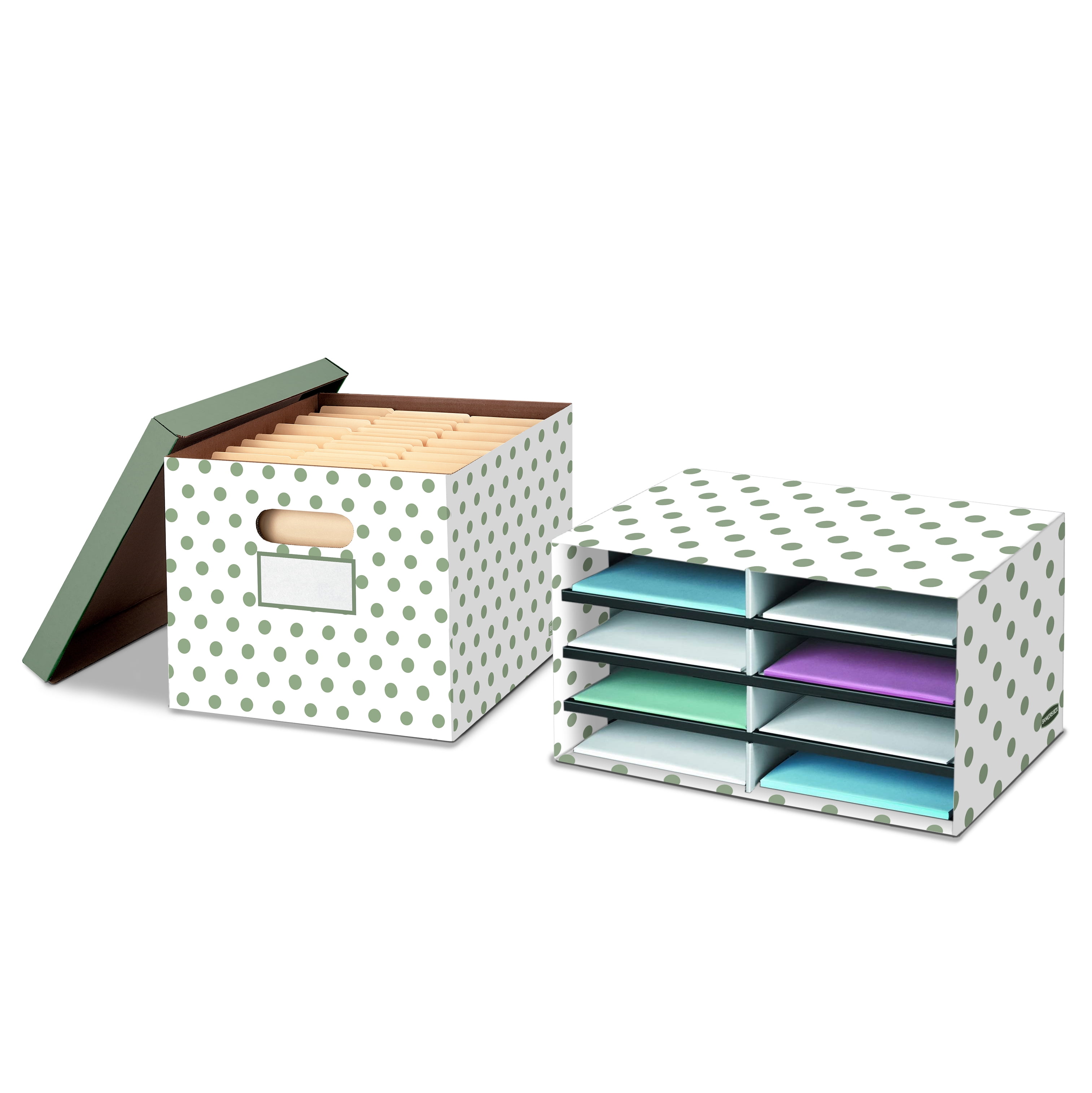Boîte de rangement décorative Fellowes Bankers Box (lot de 2), carton ondulé