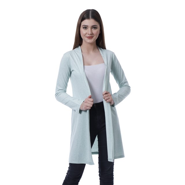 Moomaya Gilet Boléro pour Femmes à Manches Longues, Ouvert à l'Avant, Long, Léger, Décontracté