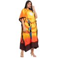thumbnail image 3 of Oussum Robes Longues Kaftan Tribales Orange en Polyester Grande Taille pour Femmes, 3 of 7