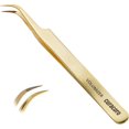 thumbnail image 1 of Curacoro Lash Tweezer - Professional & Precision Fiber Tip Grip Lash Tweezers for Eyelash Extensions, Multi Shapes & Purposes Tweezers for Volume, Isolation & Classic Lashes (Gold, Volumizer), 1 of 8
