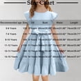 thumbnail image 4 of Milgrthf Robe à Volants pour Filles, Ligne A, Évasée, Ceinturée, Robe Décontractée de Fête, Couleur Unie, avec Ceinture, pour Adolescentes de 6 à 16 Ans, Blanc, 4 of 9