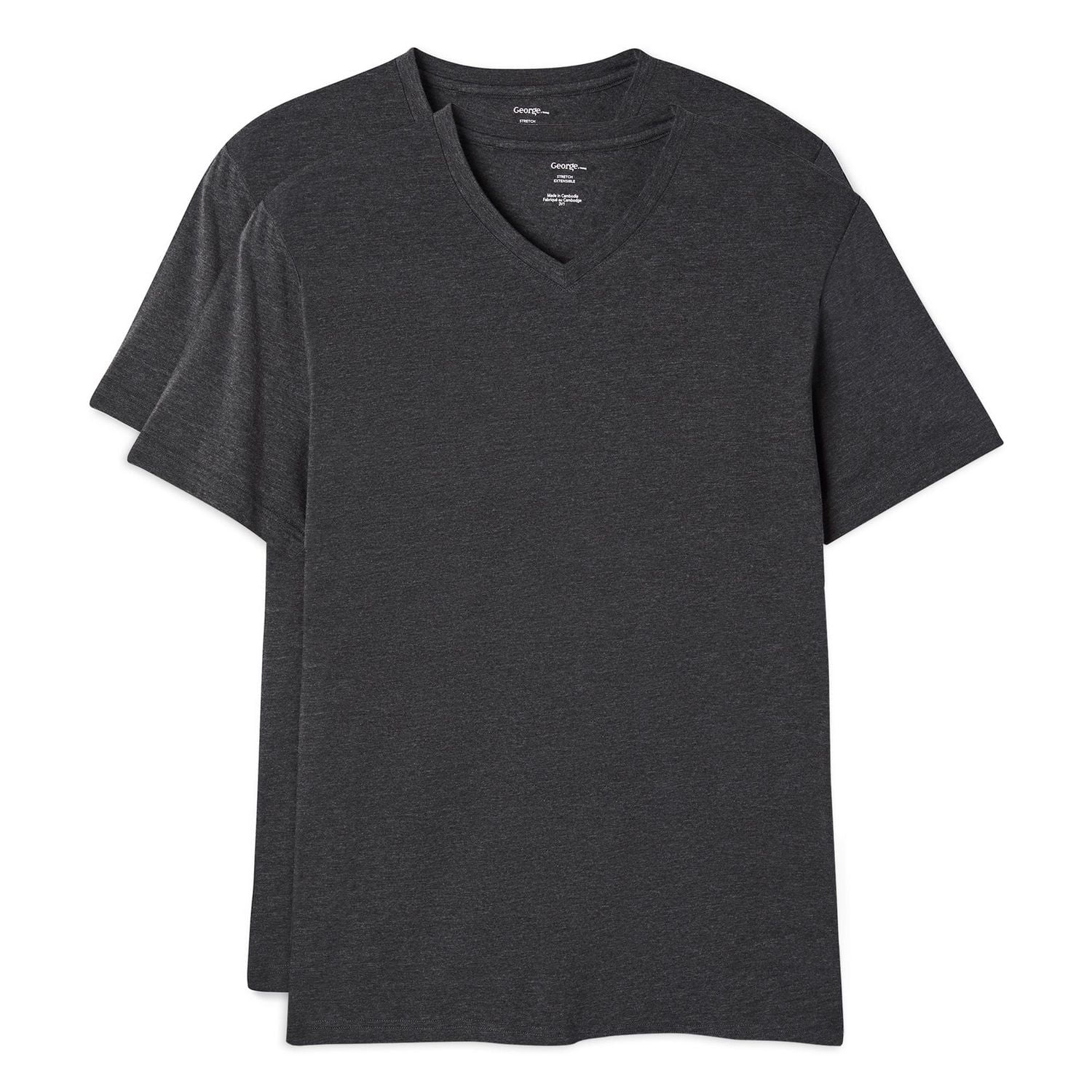 Lot de 2 t-shirts à encolure en V George pour hommes