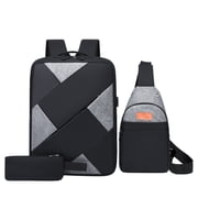 IFNWSV Backpack Three Piece Set, Large Capacity USB Student Backpack, Suitable for School and Outdoor Travel, Computer Bag for Men and Women with Large Capacity