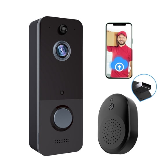Cagogo under $5 Video Doorbell, Wireless Video Doorbell, Smart WiFi Door Camera, Two-way Audio Night Vision, Motion Detection Security Camera, Home Intercom System