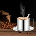thumbnail image 4 of EGNMCR Kitchen Utensils Set, Cooking Utensils Set, 304 European Style Stainless Steel Coffee Cup Set Office Double Layer Insulated Water Cup Reception Business Gift Tea Cup coffee cup, 4 of 6