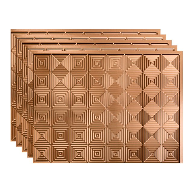 Fasade Miniquattro Polished Copper Backsplash Panel (5 Pack)