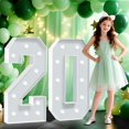 thumbnail image 1 of Marquee Numbers 20, 4FT White Light Up Numbers, Large 20th Birthday Decorations Number for 20 Year Old Boy Girl, Mosaic Cardboard Frame Number Kit for 2025 Graduation Party Anniversary Decor, 1 of 6