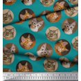thumbnail image 2 of Soimoi Silk Fabric Cat Face Animal Decor Fabric Printed Yard 42 Inch Wide, 2 of 3