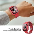 thumbnail image 5 of KOMI 2-Pack for Apple Watch Series 9/8/7/6/5/4/Series SE/SE 2 41mm All-around Screen Protector Case, Tempered Glass Screen Protector Case Ultra-thin for iWatch 41mm Protection Cover -Red, 5 of 5