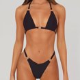 thumbnail image 4 of Birdeem Womens Bikini Split Swimwear Solid Bikini Two-Piece Split Swimwear Set, 4 of 6