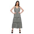 thumbnail image 1 of Moomaya Robe Longue Maxi pour Femmes en Coton Imprimé à Bretelles Spaghetti et Col en V, 1 of 6