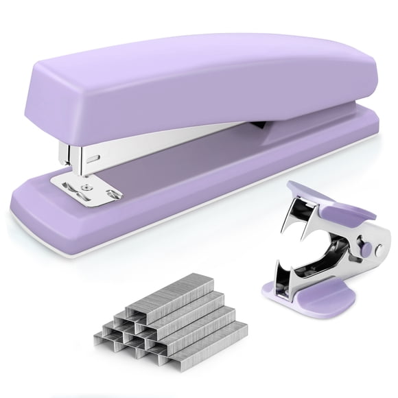 Deli Stapler, Desktop Stapler, Office Stapler, 20 Sheet Capacity, Includes 1000 Staples and Staple Remover, Purple