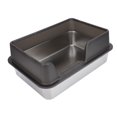 thumbnail image 3 of Stainless Steel Cat Litter Box with Lid, Side Entry Metal Litter Box with High Wall Sides Enclosure, Metal Litter Pan Tray for Small Medium Cats, Includes Litter Shovel, 3 of 7