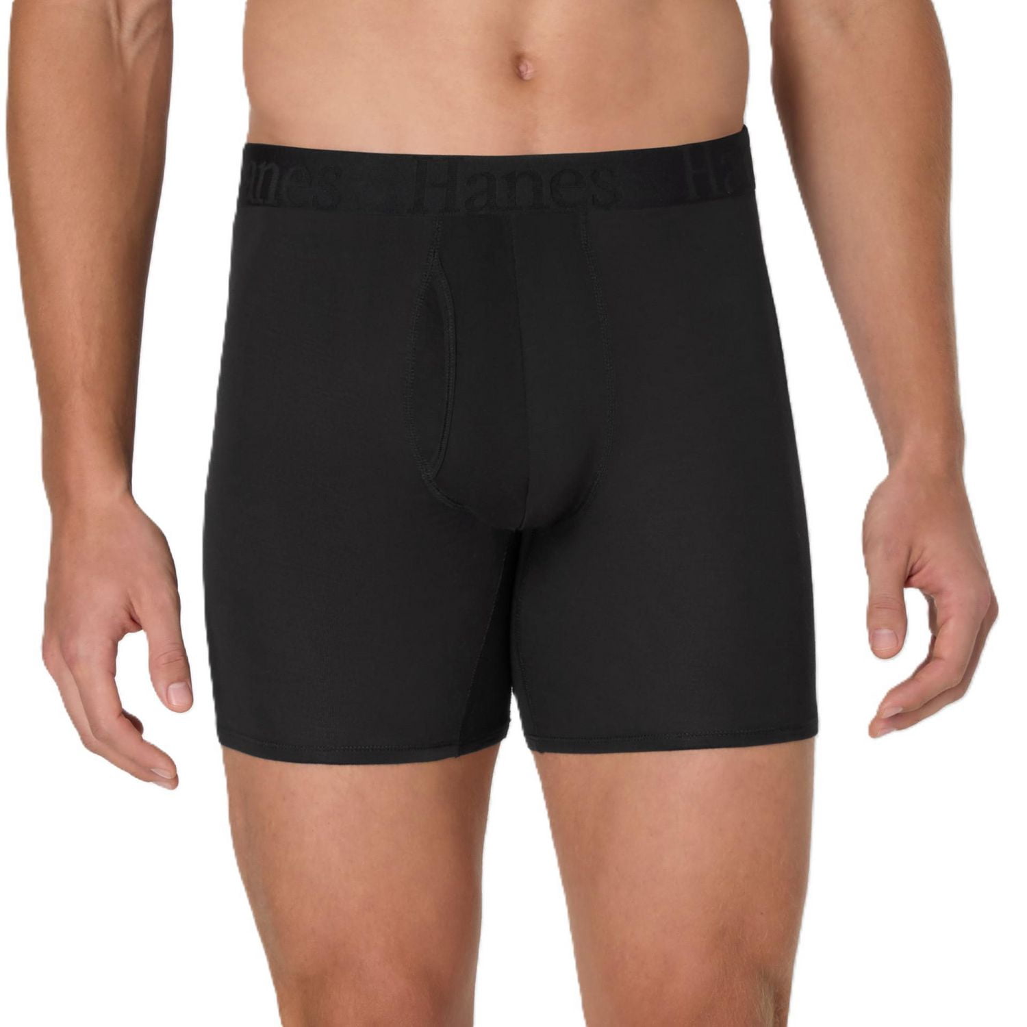 Hanes Originals Men's SuperSoft Boxer Brief Underwear, Total Support Pouch, Black, 3-Pack
