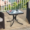 thumbnail image 4 of Gymax Outdoor Side Table Square Patio Table w/ Tempered Glass Top Small Coffee Table, 4 of 10