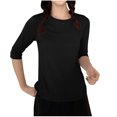 thumbnail image 1 of fatyb Chandails de Détente à Manches 3/4 pour Femmes Col Ras du Cou Amples et Confortables Blouses Chandail Décontracté de Tous les Jours T-Shirt de Pyjama, 1 of 3