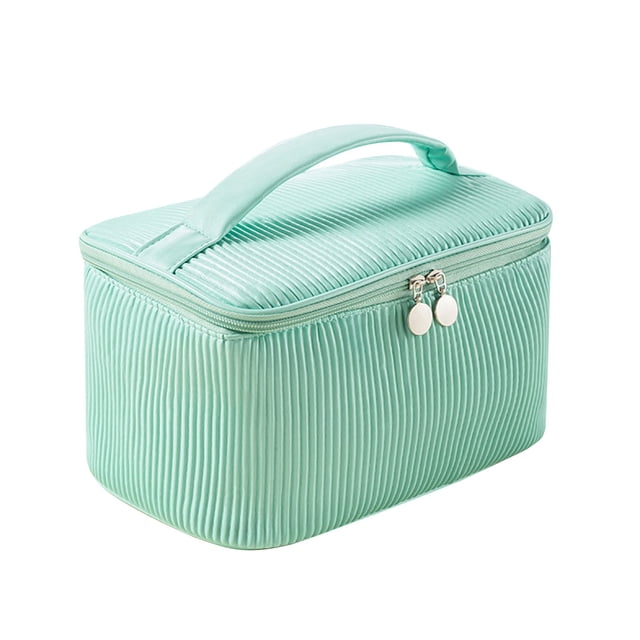Birdeem Makeup Bag Pleated Wash Bag Travel Portable Half Round Storage Bag